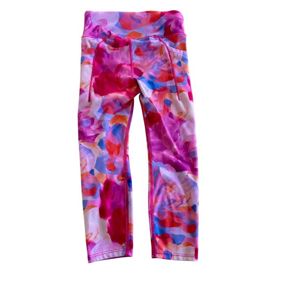 Member’s Mark Girls Active Leggings XS 4/5 Pink Print Pockets - Picture 2 of 4